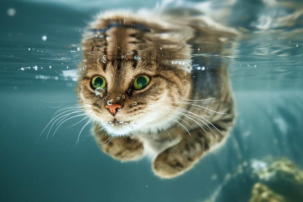 Diving Cat in color (N9 Vision image)