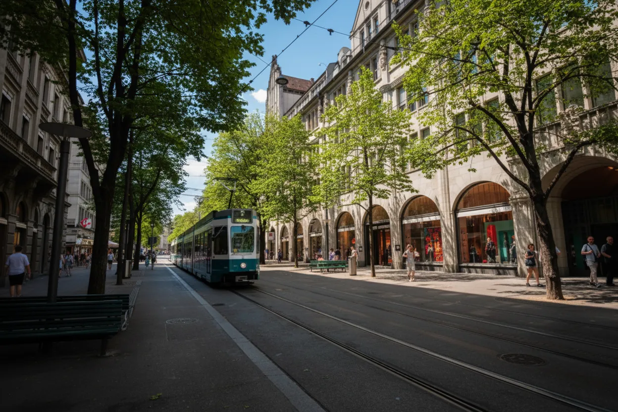 Street in summer (top-right quadrant)